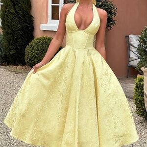 EFFIE MIDI DRESS - LEMON